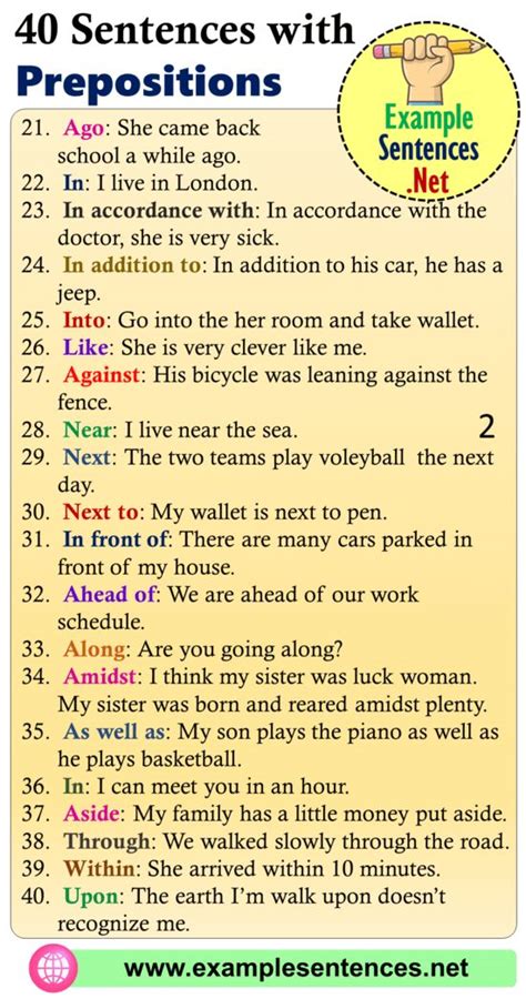 40 Sentences With Prepositions Definition And Example Sentences