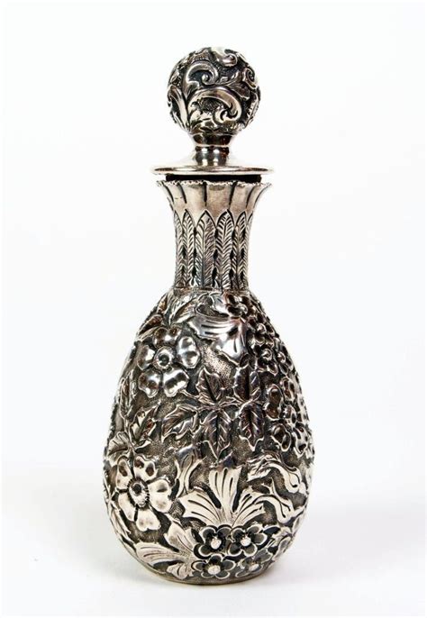 Victorian Sterling Silver Perfume Bottle 1880′s Antique Perfume
