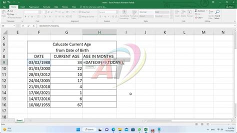 How To Calculate Current Age From Date Of Birth In Microsoft Excle