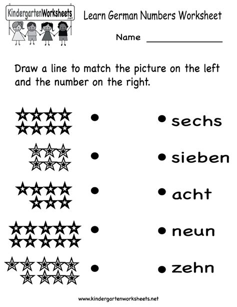 Printable German Numbers Worksheets
