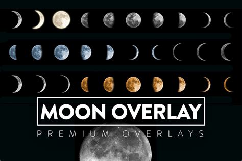 50 Moon Overlays Photoshop Graphics ~ Creative Market
