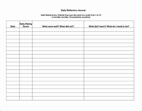 Work Journal Template