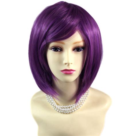 wiwigs sexy lovely straight bob dark purple ladies wig cosplay party hair wiwigs uk
