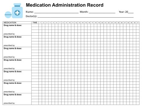 Medicine Charts Template For Your Needs