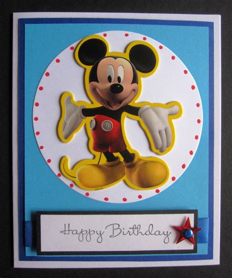 Mickey Mouse Happy Birthday Card Kids Birthday Cards Card Birthday