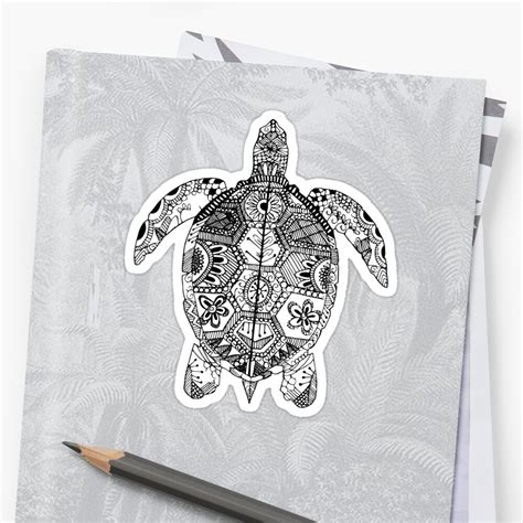 Turtle Zentangle Stickers By Emily Hoehenrieder Redbubble