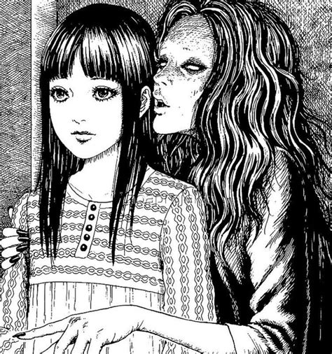 Junji Ito Horror Female Sketch Digital Art Anime Manga Women Fragments Random
