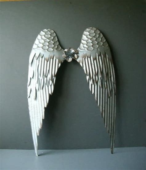 Angel Wings Silver Angel Wings Wall Decor Tarnished Silver