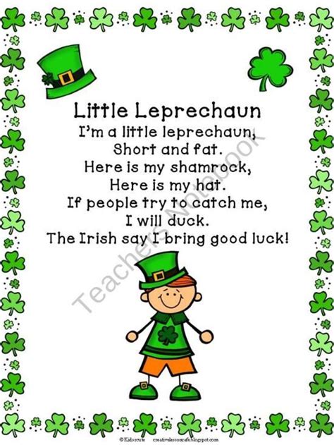 A collection of st patricks day poems for celebrating being irish, being in ireland for all the patriots around the world and for all of us pretending to be irish on st may love and laughter light your days, and warm your heart and home. St. Patricks Day Leprechaun Poem Freebie product from ...