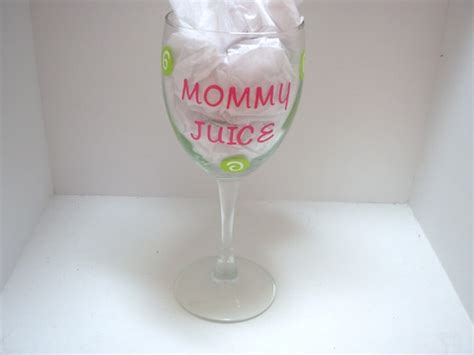 Mommy Juice Wine Glass Handpainted Personalized By Kathy1910