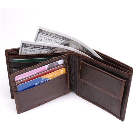 100 Genuine Leather Rfid Protection Bifold Mens Wallets