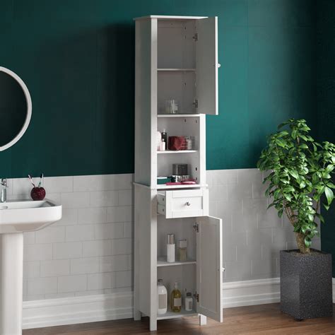 You can find smaller ones, wide 24, 30, and 36 inches (61, 76, and 91.5 cm). Priano Bathroom White Tall Mirrored Door Cabinet Storage ...