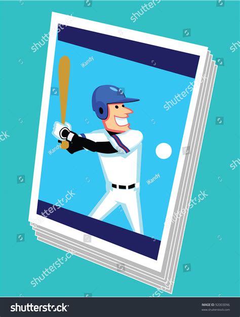 Baseball Card Cartoon Stock Vector Illustration 92003096 ...