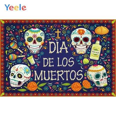 Yeele Day Of The Dead Backdrop Mexican Sugar Skull Photography