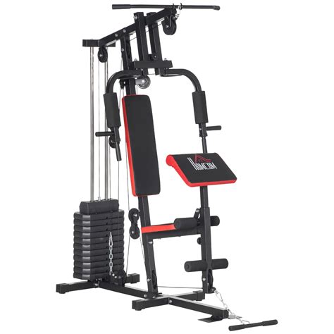 Homcom Multi Gym With Weights Multifunction Home Gym Machine With 66kg