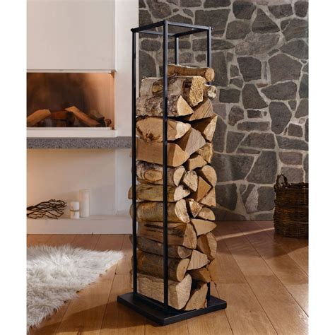 Decorative Fireplace Metal Wood Rack Firewood Holder Vertical
