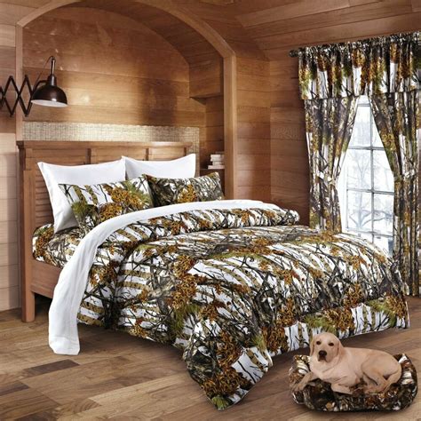 With futon covers, twin bed linen sets, flannel sheets, and toddler bed skirts in green camo, pink camo, and blue camo, you can enjoy a bit of the outdoors inside the comfort of your home. 14 PC REGAL COMFORT WHITE CAMO COMFORTER SHEETS CURTAINS ...