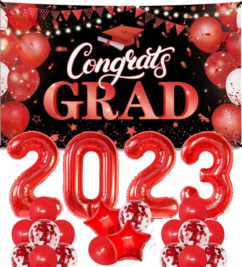 Katchon Red Congrats Grad Banner Large 72x44 Inch With