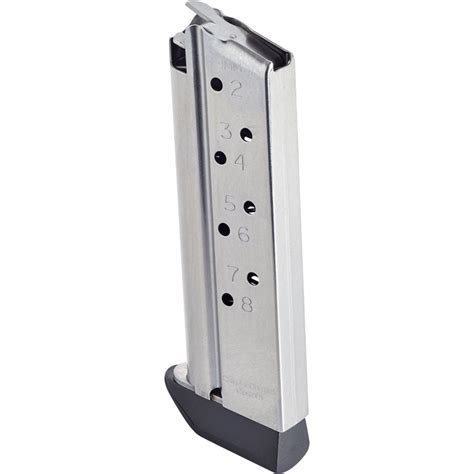 Cmc Products Match Grade 1911 Compact 9mm 8 Round Stainless Steel Magazine With Pad
