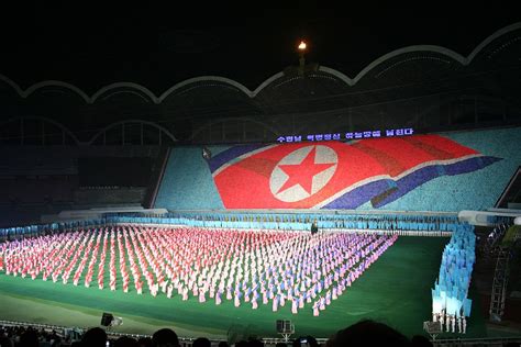 O estádio tem 22 500 m2 de área construída e chega a 60 metros de altura. The Ugly North Korea Reality Facing Trump | The National ...