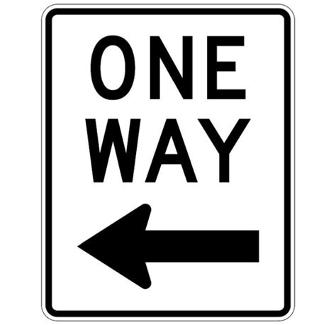One Way Left Arrow Traffic Sign R6 2l Size 24x18