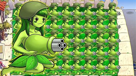 Anime Girl Gatling PEA Vs 99 Gargantuar Zombies Plants Vs Zombies
