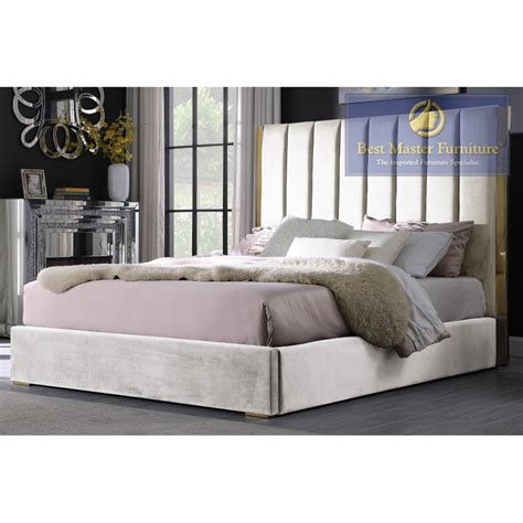 Jj039 Velvet Upholstered Bed Best Master Furniture Bed Size Eastern