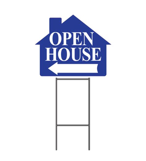 Open House Sign W Frame Blue