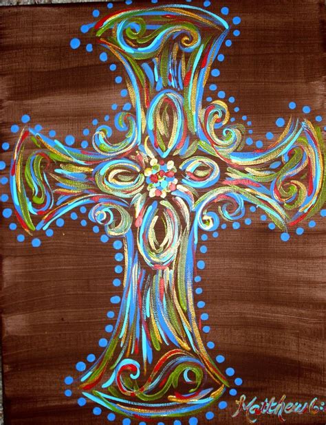 Image Detail For Cross Canvas Painting By Samandtira On Etsy Cross