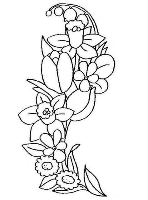 Cele mai frumoase planse de colorat pentru copii. flori-narcise-desene-de-colorat-04 - Online Coloring Pages