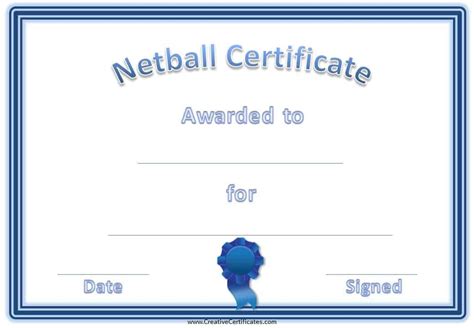 Free Netball Certificates