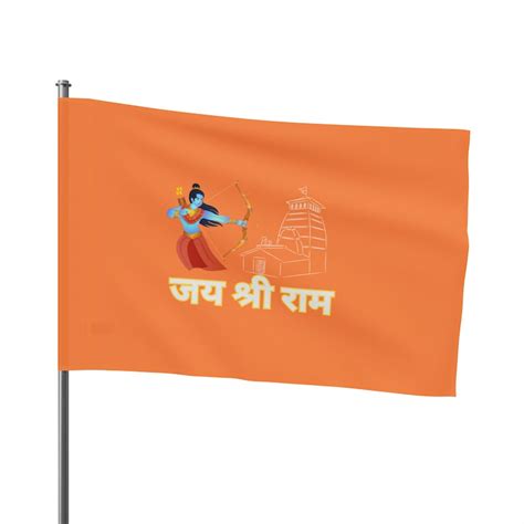 Saffron Flag Jai Shree Ram Writen With Imagekesari Flag Hindu Bhagwa