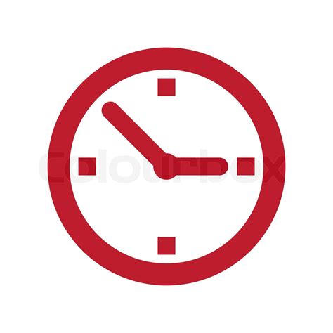 Icon Clock Red Stock Vector Colourbox
