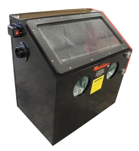 While the item is being sandblasted, the sand or abrasive falls. Redline RE28 Benchtop Abrasive Sand Blasting Cabinet ...