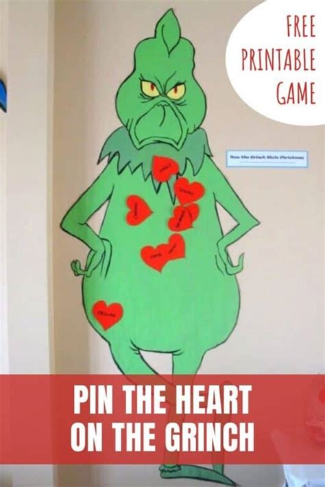 Pin The Heart On The Grinch Game Homemade Heather