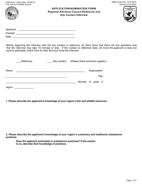 Fws Form 3 2323 Download Fillable Pdf Or Fill Online Regional Council