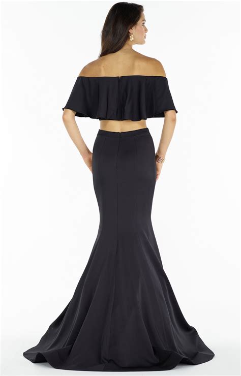 Alyce Paris 6835 Off The Shoulder Ruffle Two Piece Stretch Crepe