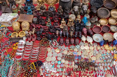 Nepalese Traditional Handicrafts And Souvenirs Kathmandu Nepal Stock