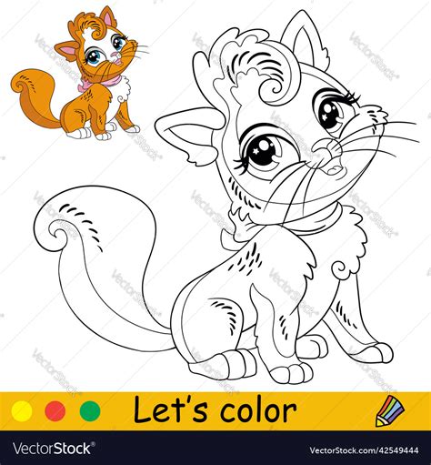 Cartoon Cat Coloring Book Page Royalty Free Vector Image