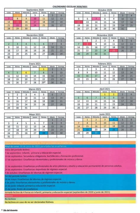 Calendario Escolar 2020 2021