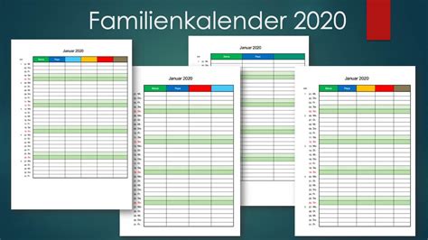 Fammilienkalender Vorlage 2021 Familienkalender 2020 Download