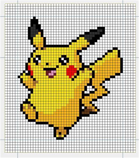Pixel Art Pikachu Minecraft Pixel Art à Imprimer Pixel Art Modele