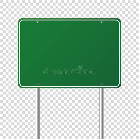 Road Green Traffic Sign Blank Board With Place For Textmockup