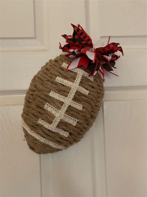 Football Wreath Made With Dollar Tree Foot Ball Wreath Frame Rope And