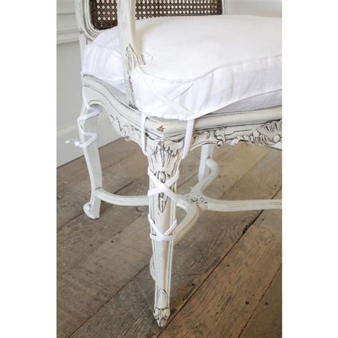 You'll love its woven accents and light, neutral hues. 19th Century Country French Cane Back Chair With Linen ...