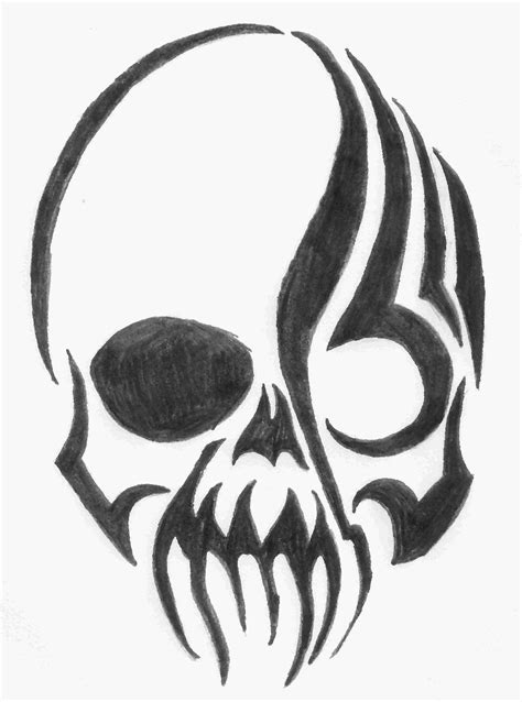 Tribal Skull Cool Skull Drawings Cool Easy Drawings
