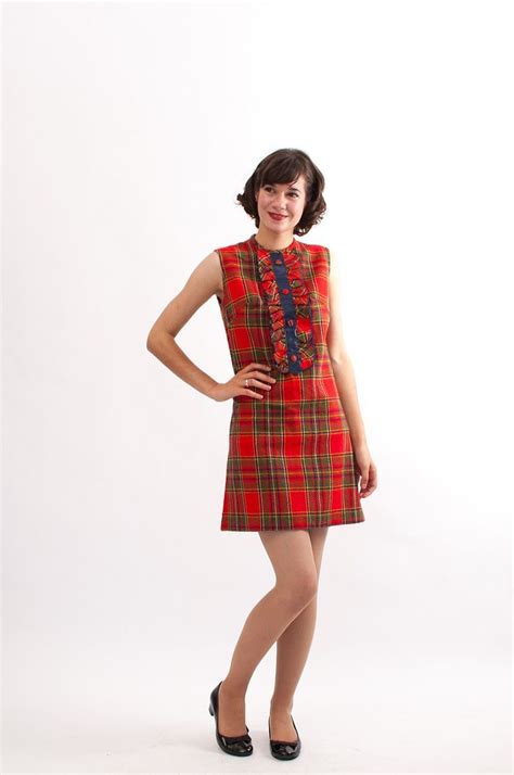 vintage 1960s plaid dress 60s mini dress red plaid 60 fashion fashion today women s