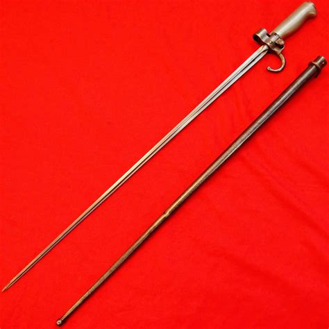 Ww1 1886 Lebel Sword Bayonet And Scabbard Cruciform Type French Army Jb