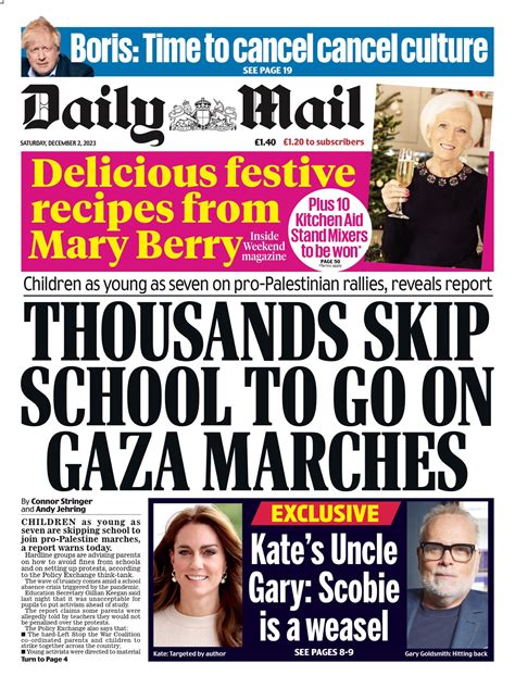Daily Mail Front Page 2nd Of December 2023 Tomorrows Papers Today