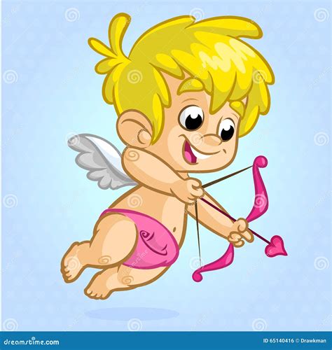 funny cupid with bow and arrow illustration of a valentine s day vector stock vector image